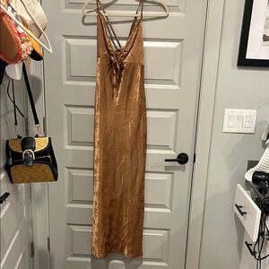 Light Brown Satin Dress NWT